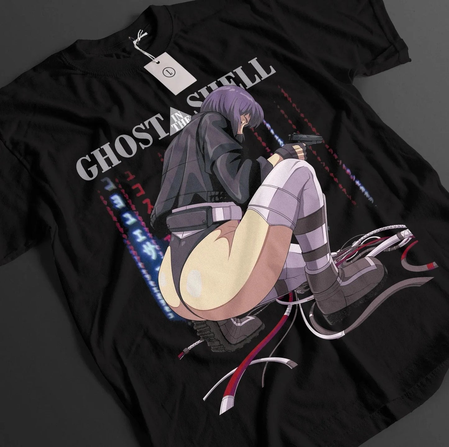 90s Y2K High Street Ghost in The Shell Anime Hip Hop Street Wear Tee High Quality Print T Shirts Comfortable Top Unisex
