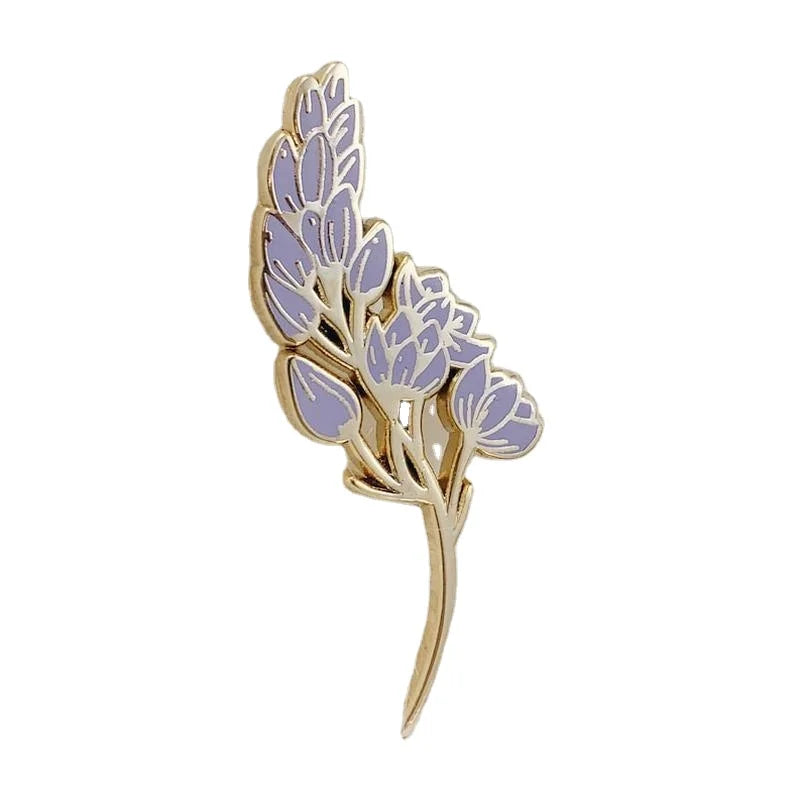Lavender Enamel Pin Lapel Pins Flower Badge Brooch for Gifts Jewelry Accessories