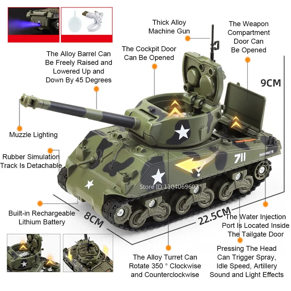 1:32 Tiger Leopard 2 T-90 M4 Spray Tank Model Toys Metal Diecast Military Vehicles Sound Light Pull Back Doors Opened Boys Gifts