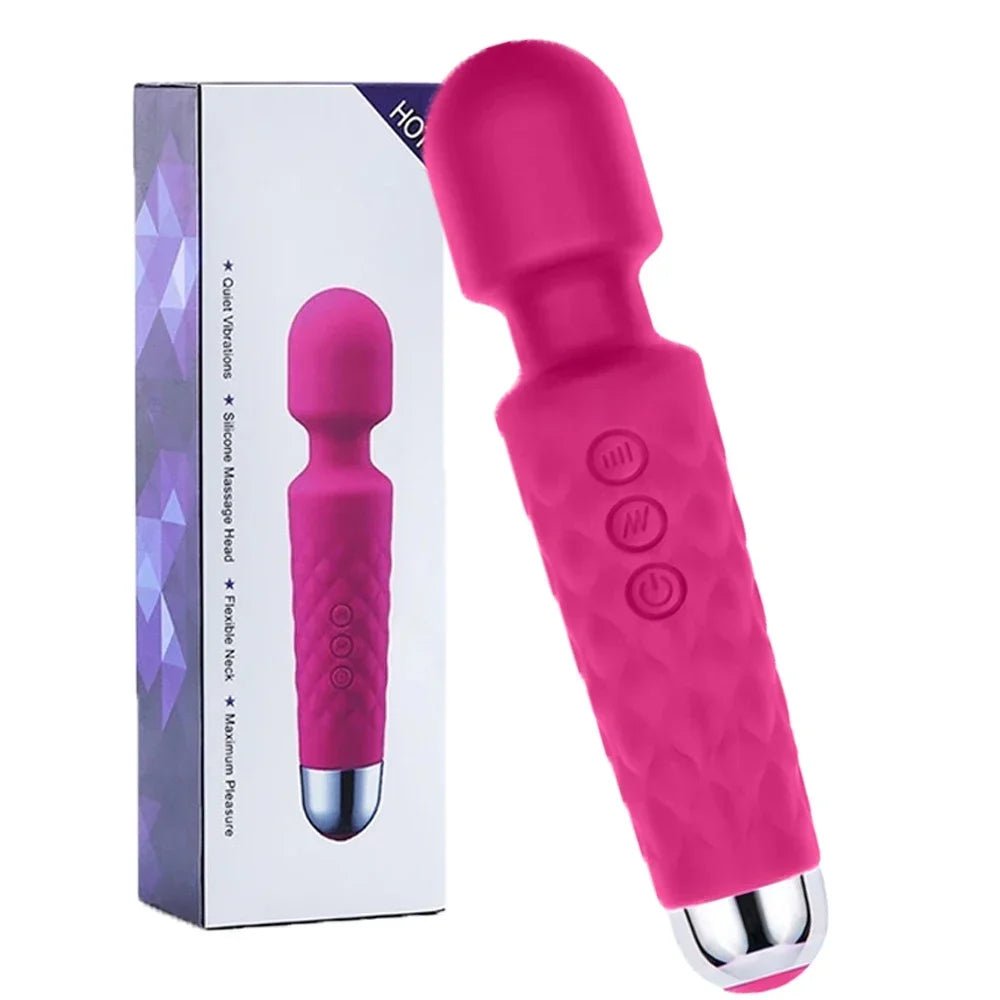 Powerful Wand Massager Cordless Rechargeable Electric Back Neck Massager Relax Exercise Tools With 8 Speeds 20 Vibration Modes