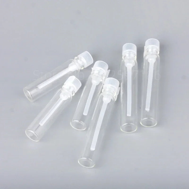 Glass Dropper Bottle Transparent Mini 1ml 2ml Stick Essential Oil with Inner Stopper Sample Trial Use Perfume Sub Bottles Empty
