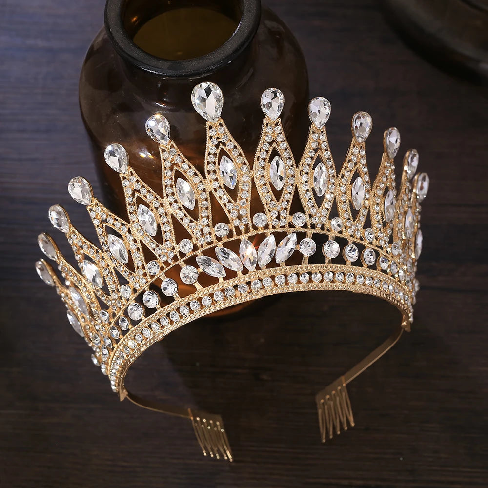 Tiara Crown for Women Girls, Wedding Tiara for Bride, Princess Hair Accessories for Birthday Prom Party Quinceanera