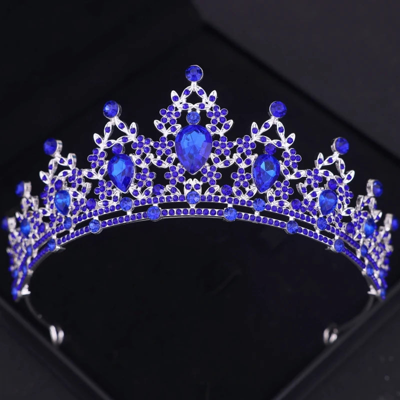 Wedding Hair Tiara Crystal Bridal Tiara Crown Silver Color Diadem Veil Tiaras Wedding Hair Accessories Headpieces Head Jewelry