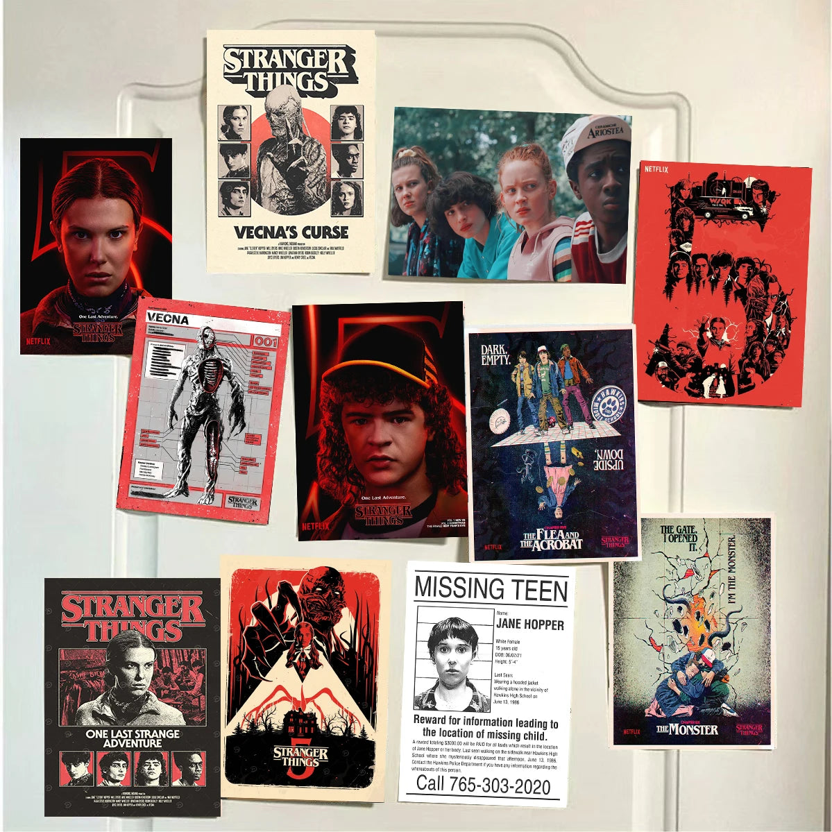 1PCS S-StrangerThings 5 Theme Frameless Canvas Core Print - HD Poster Decor Home Decor Living Room Bedroom Movie Peripheral