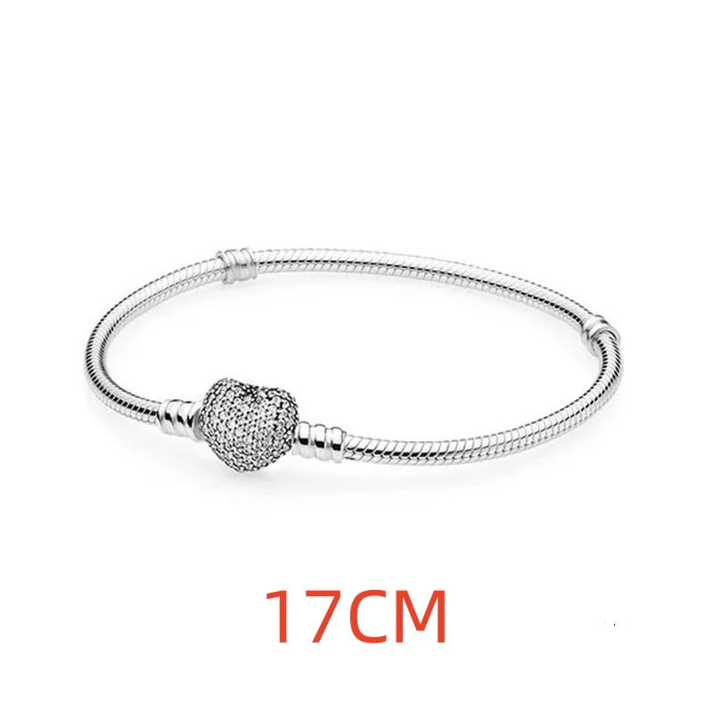 2024 925 Silver Plated Valentine's Day gift for lovers Pendant Charms it Original Bracelet For Women DIY Fashion Jewelry Making