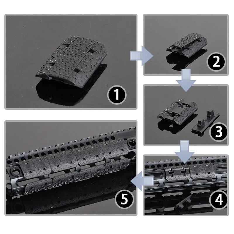12PCS Tactical Nylon M-LOK Rail Type 2 Covers Non-Slip Hand Guard for Airsoft Toy Gun Accessories BCM AR AR15 M4