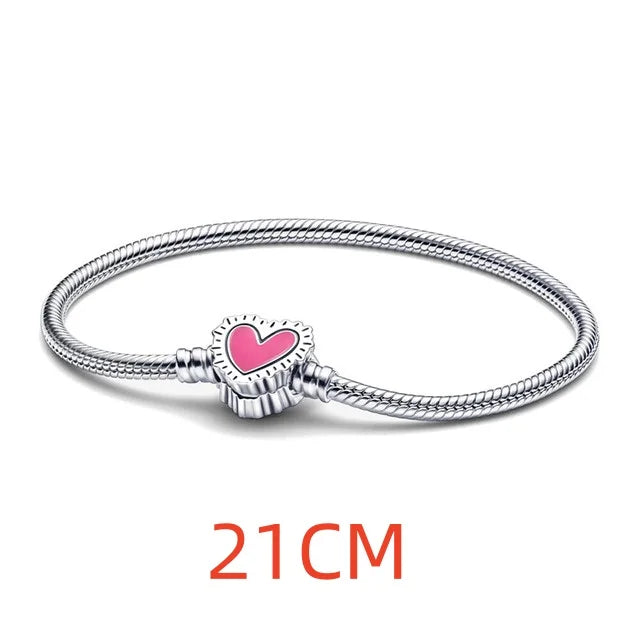 2024 925 Silver Plated Valentine's Day gift for lovers Pendant Charms it Original Bracelet For Women DIY Fashion Jewelry Making