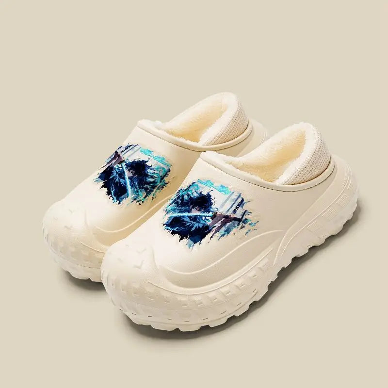 Demon Slayer Tokitou Muichirou Kamado Tanjiro Kochou Shinobu Unisex Winter New Creative Anime Pattern Non-Slip Cotton Slippers
