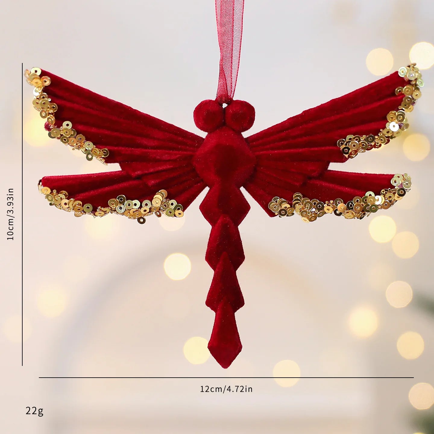 2026 Merry Christmas Ornaments Red Flocked Burgundy Christmas Tree Hanging Decorations Pendants Holiday Party Decor