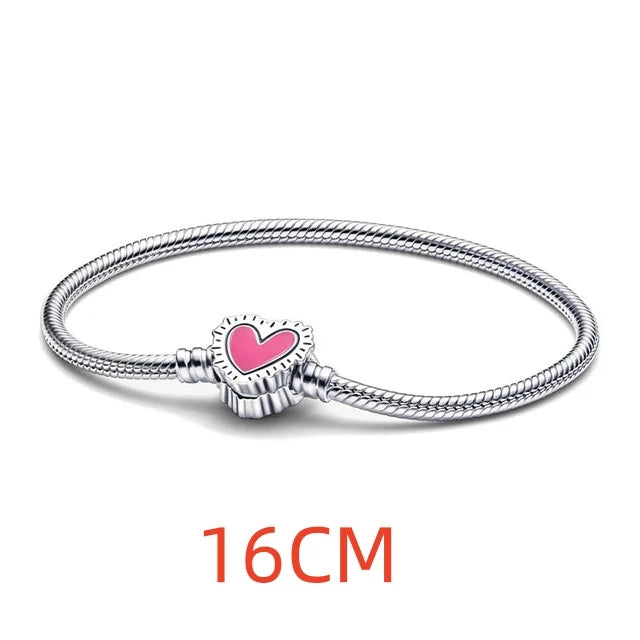 2024 925 Silver Plated Valentine's Day gift for lovers Pendant Charms it Original Bracelet For Women DIY Fashion Jewelry Making