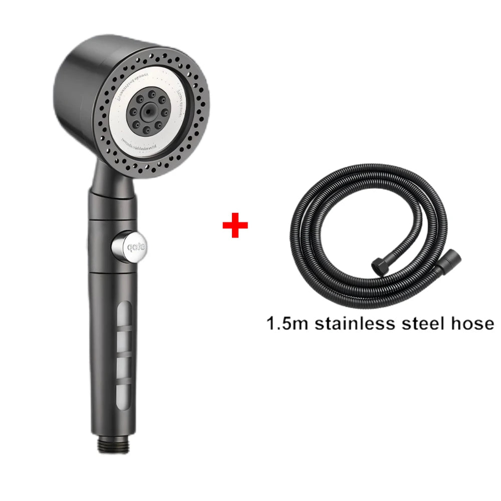 5 Modes Bathroom Shower Head Portable High Pressure Powerful Rain ShowerHead Explosion-proof and Drop-proof Universal Shower Set