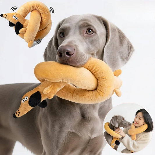 Interactive Dog Toy Non-stuffed Soft Plush Toy Puppy Teeth Cleaning Chew Toys Bit Resistant Squeaky Pet Dog Plush Toy