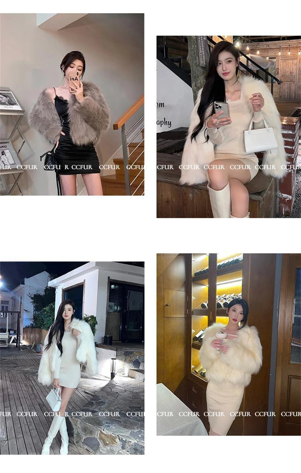 Women's faux fur coat, thick and luxurious collarless short fur coat, elegant jacket, warm coat for winter
