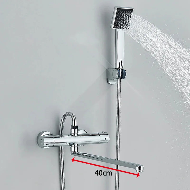 Thermostatic Shower Faucet Mixing Valve Thermostatic Faucets Shower Bathroom Combination Water Mixer Bathtub Faucet with Handle