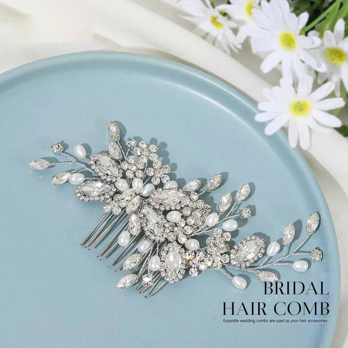 Elegant Wedding Hair Combs Jewelry Wedding Dress Headdress Gold/Silver Color Hair Combs Women Girls Bridal Tiara Headband