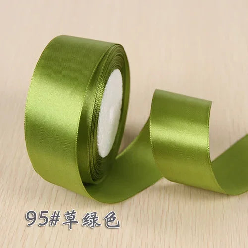 25Yards 6/10/15/20/25/40/50mm Silk Satin Ribbon Wedding Party Christmas Ribbon Flowers Gifts Decorated DIY Apparel Sewing Fabric