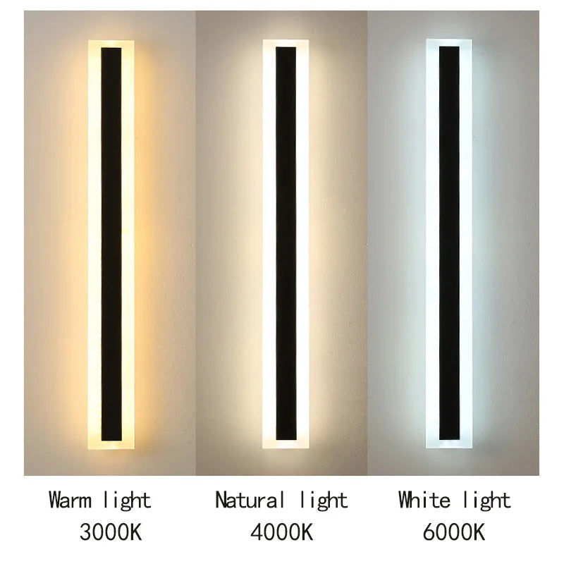 Long strip lamp，Outdoor IP65 waterproof , simple LED wall light suitable for courtyard, villa, gate, garden outdoor decoration