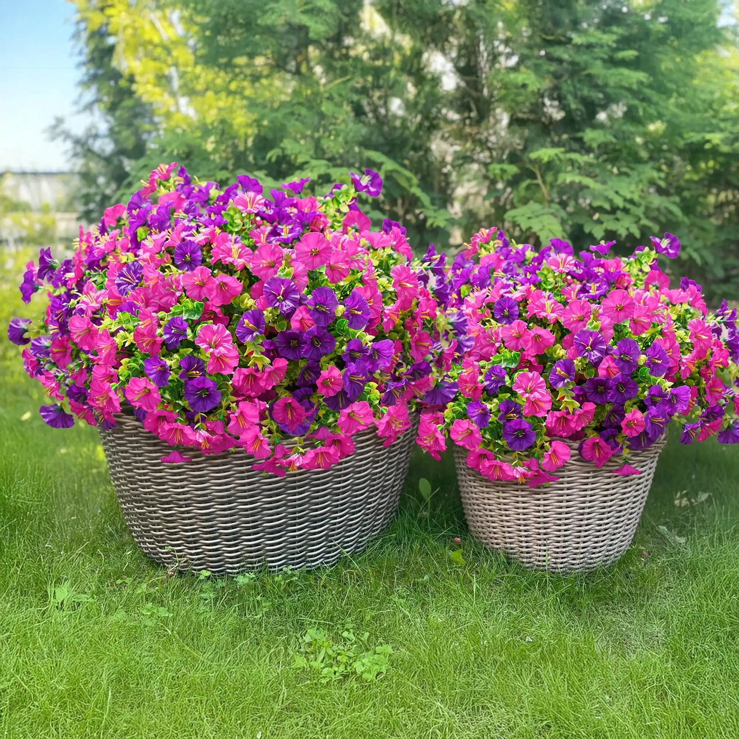 Artificial Flowers for Outdoors Decoration Silk Faux Flowers Uv Resistant Fake Plants for Garden Balcony Yard Porch Home Decor