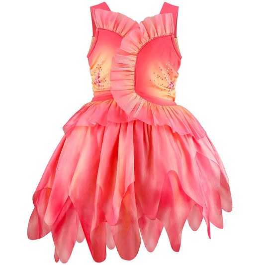 Glinda Dress For Girls Rose Dancing Clothes Wicked Halloween Costume Disguise Princess Party Gown Girls Roleplay Fantasi Outfits