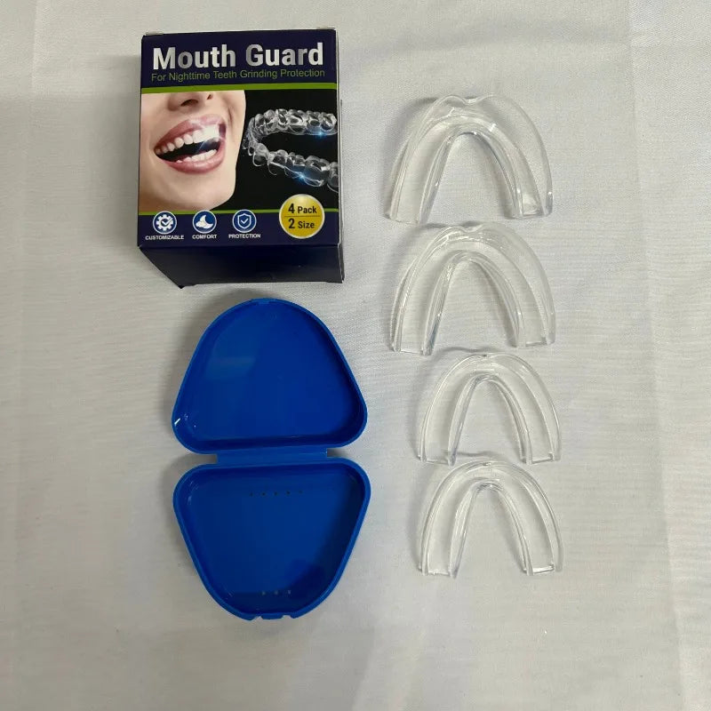 Hot Sale 4pcs/Box Mouth Guards for Clenching Teeth Moldable Dental Teeth Night Guard for Adult Stop Teeth Grinding Bruxism Tray