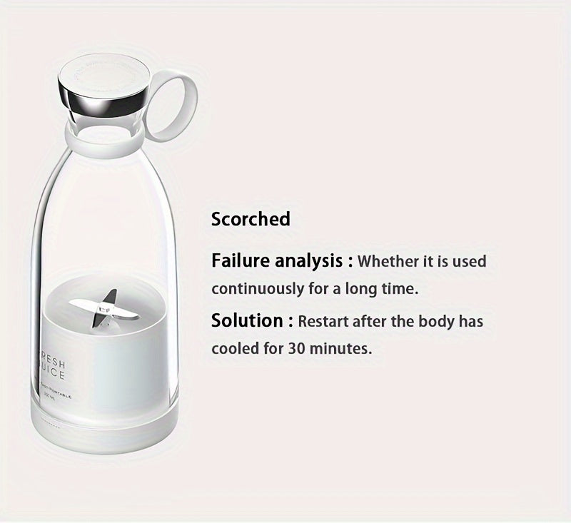 11.83oz Portable Electric Wireless Mini Fruit Blender Juicer - Perfect for On-the Go!